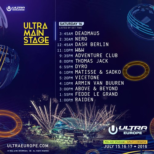 Ultra Europe 2016 Saturday Main Stage