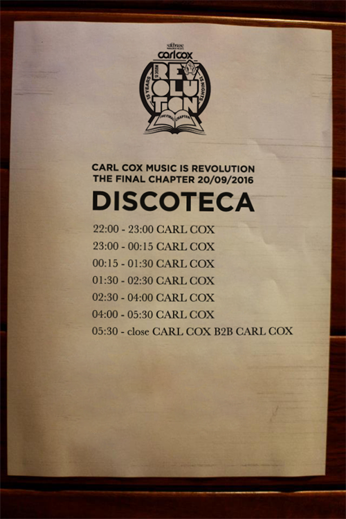 Carl Cox Line -up